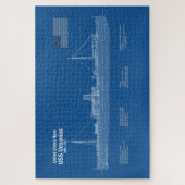 USS Vesuvius - Schip Blauwdruk Plannen ABD Legpuzzel (Verticaal)
