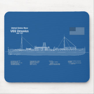 USS Vesuvius - Schip Blauwdruk Plannen ABD Muismat