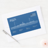 USS Vesuvius - Schip Blauwdruk Plannen ABD Rechthoekige Sticker (Envelop)