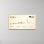 USS Vesuvius - Schip Blauwdruk Plannen SD Canvas Afdruk (Voorkant)
