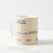 USS Vesuvius - Schip Blauwdruk Plannen SD Koffiemok (Voorkant links)