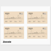 USS Vesuvius - Schip Blauwdruk Plannen SD Rechthoekige Sticker (Vel)