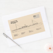USS Vesuvius - Schip Blauwdruk Plannen SD Rechthoekige Sticker (Envelop)