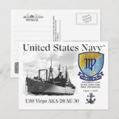 USS VIRGO AKA-20/AE-30 - BRIEFKAART (Voorkant / Achterkant)