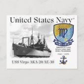 USS VIRGO AKA-20/AE-30 - BRIEFKAART (Voorkant)