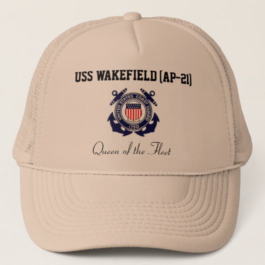 USS WAKEFIELD (AP-21) "Queen of the Fleet" Trucker Pet (Voorkant)
