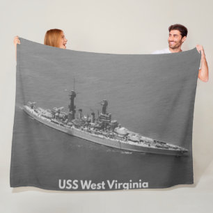 USS WEST VIRGINIA FLEECE DEKEN