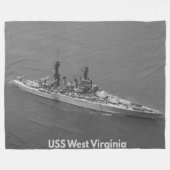 USS WEST VIRGINIA FLEECE DEKEN (Voorkant (Horizontaal))