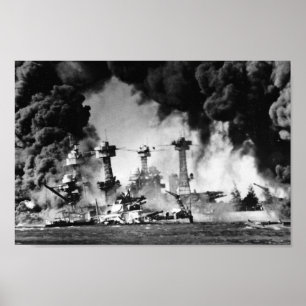 USS West Virginia op Pearl Harbour Poster