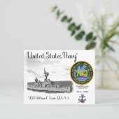 USS WILLIAM C. LAWE DD-763 DESTROYER BRIEFKAART (Staand voorkant)