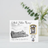 USS WILLIAM R. Rush DD-714 VERNIETIGER Briefkaart (Staand voorkant)