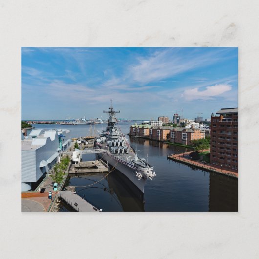 USS Wisconsin (BB-64) Battlehip Iowa-Class Briefkaart (Voorkant)
