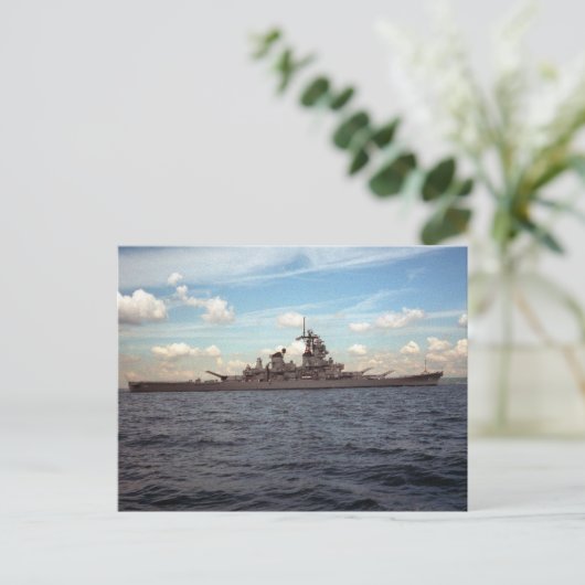 USS Wisconsin (BB-64) Briefkaart (Staand voorkant)