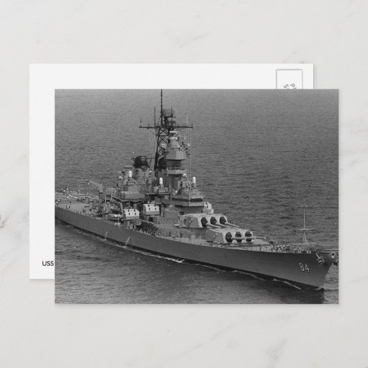 USS Wisconsin (BB-64) Briefkaart (Voorkant / Achterkant)