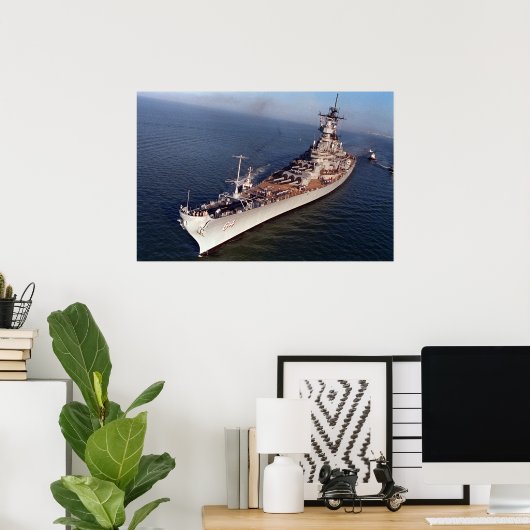 USS Wisconsin (BB-64) Poster (Thuiskantoor)