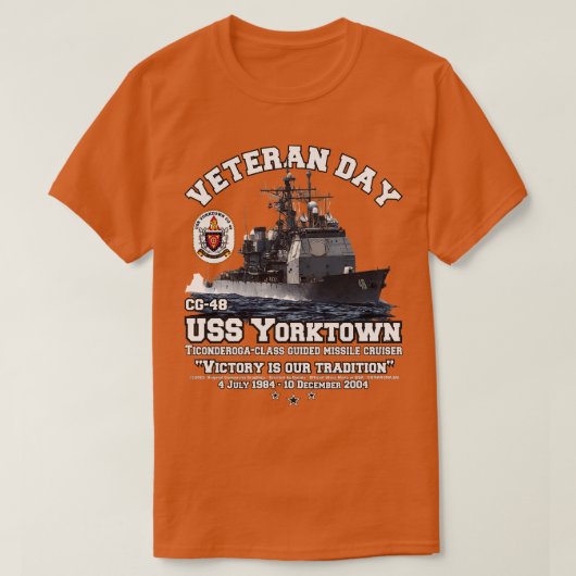 USS Yorktown CG48 US Navy Veterans T-shirt (Design voorkant)