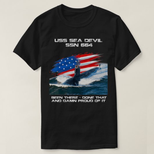 USS Zee Devil SSN664 American Flag Submarine Veter T-shirt (Design voorkant)