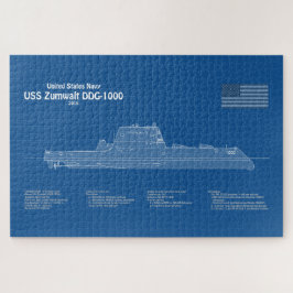 USS Zumwalt - Schip Blauwdruk Plannen ABD Legpuzzel