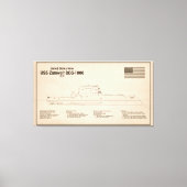 USS Zumwalt - Schip Blauwdruk Plannen SD Canvas Afdruk (Voorkant)