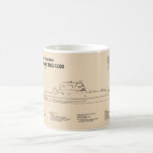 USS Zumwalt - Schip Blauwdruk Plannen SD Koffiemok (Center)