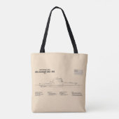 USS Zumwalt - Schip Blauwdruk Plannen SD Tote Bag (Achterkant)