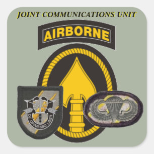 USSOC-STICKERS VAN DE JOINT COMMUNICATIONS UNIT VIERKANTE STICKER