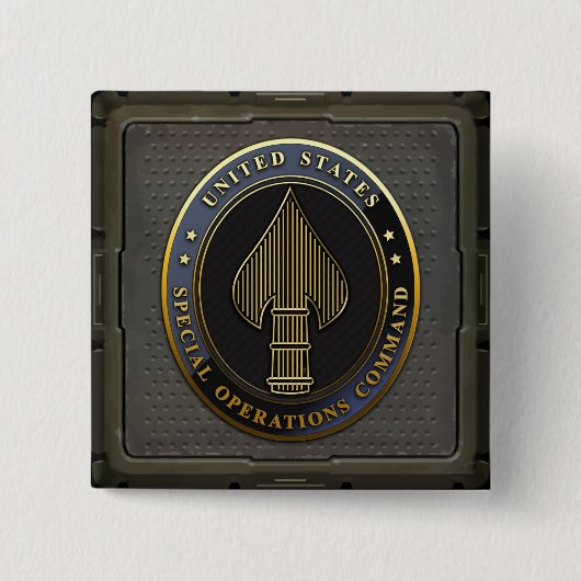 USSOCOM Emblem Vierkante Button 5,1 Cm (Voorkant)