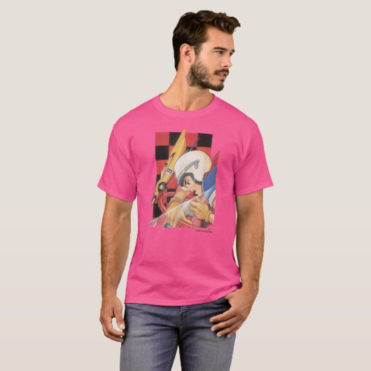 USSpeed Racer Checkered Red T-shirt (Voorkant volledig)