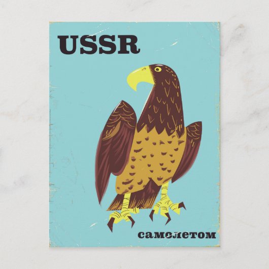 USSR Adelaar vintage reisposter Briefkaart (Voorkant)
