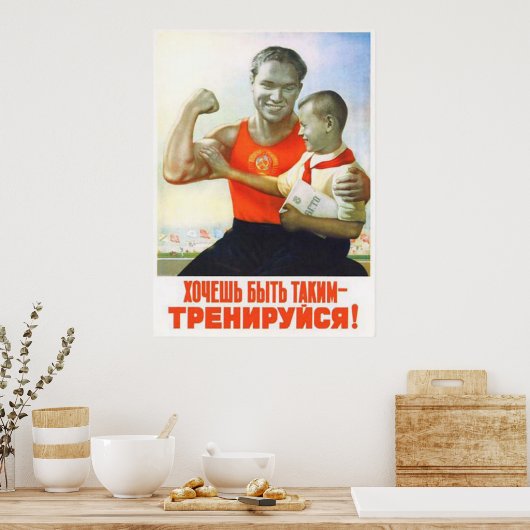 USSR CCCP Propaganda-Posters uit de Koude Oorlog S Poster (Keuken)