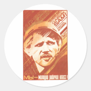 USSR CCCP Propaganda-Posters uit de Koude Oorlog S Ronde Sticker