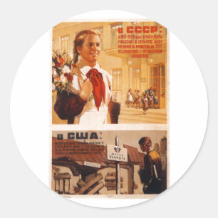 USSR CCCP Propaganda-Posters uit de Koude Oorlog S Ronde Sticker