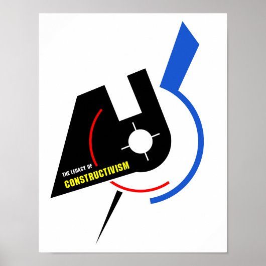 USSR-hamer en sikkel, constructivisme-kunststijl Poster (Voorkant)