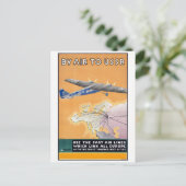 USSR luchtreisposter teruggezet Briefkaart (Staand voorkant)