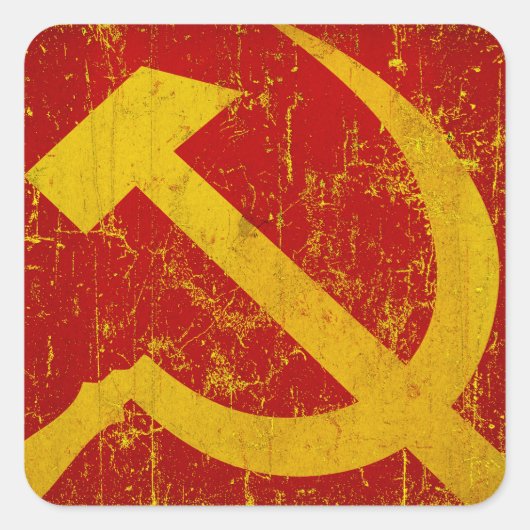 USSR Rusland Hammer & Sickle Grunge Stickers (Voorkant)