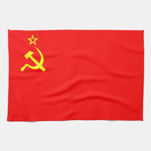 ussr rusland - sovjet - communistisch land - vlagh theedoek (Horizontaal)