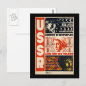 USSR Russia Vintage Travel Poster Briefkaart (Voorkant / Achterkant)