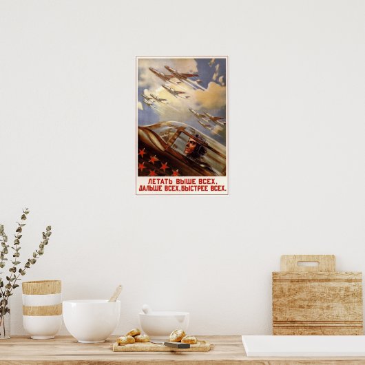 USSR Sovjet Aviation 1954 Poster (Keuken)