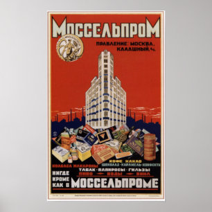 USSR Sovjet Beverage and Food Adverteren 1926 Poster