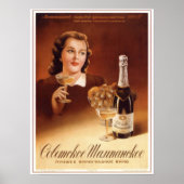USSR Sovjet Champagne Adverteren 1952 Poster (Voorkant)