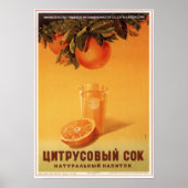 USSR Sovjet Citrus Juice Adverteren 1951 Poster (Voorkant)