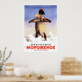 USSR Sovjet Ice Cream Adverteren 1951 Poster (Keuken)