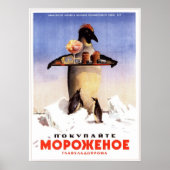 USSR Sovjet Ice Cream Adverteren 1951 Poster (Voorkant)