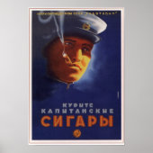 USSR Sovjet Kapitein Cigars Adverteren 1939 Poster (Voorkant)