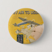 USSR Sovjet Oude Reisposter. Ronde Button 5,7 Cm (Voorkant)