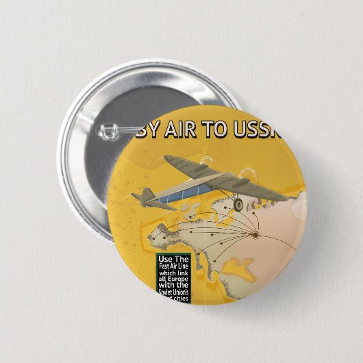 USSR Sovjet Oude Reisposter. Ronde Button 5,7 Cm (Voorkant /achterkant)
