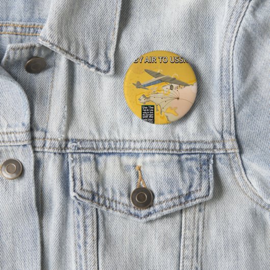 USSR Sovjet Oude Reisposter. Ronde Button 5,7 Cm (In situ)