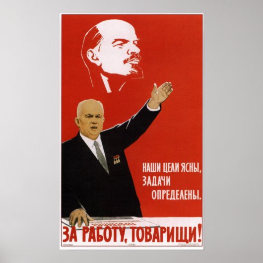 USSR Sovjet Propaganda Nikita Khrushchev 1962 Poster (Voorkant)