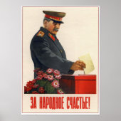 USSR Sovjet Propaganda Stalin 1950 Poster (Voorkant)