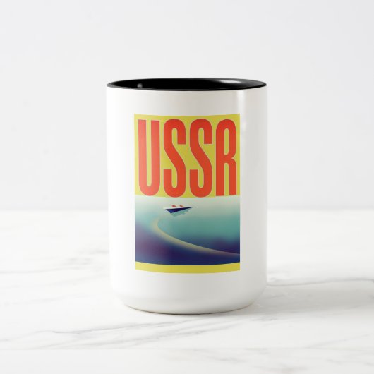 USSR Sovjet reisposter Tweekleurige Koffiemok (Center)